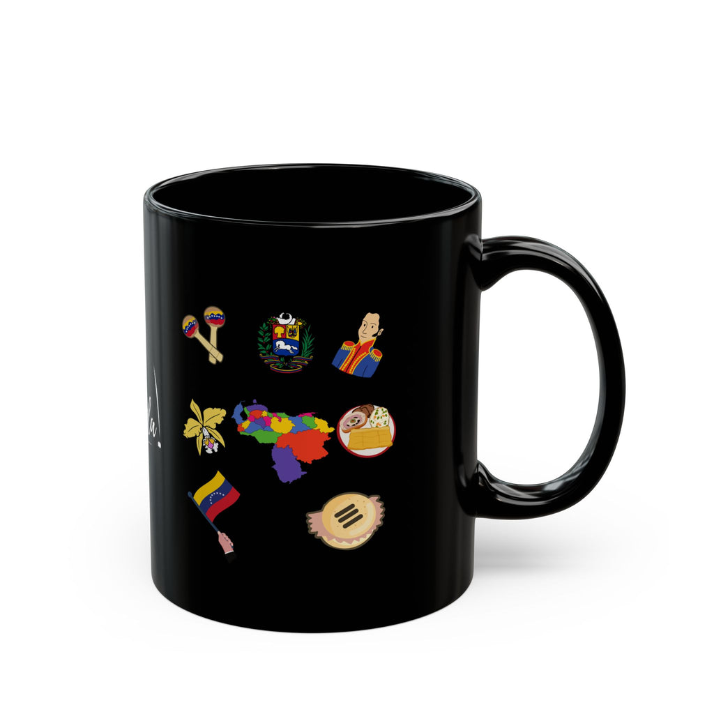 Venezuela Symbols - Black Coffee Mug, 11oz