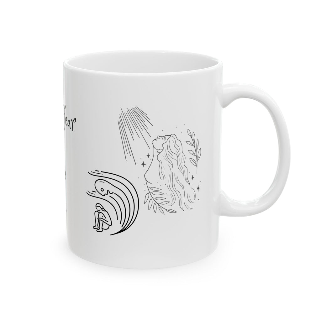 Ceramic Mug - From Fear to Love Inspirational Coffee Cup, Motivational Gift for Friends, Home Decor, Office Mug, Self-Care Essentials