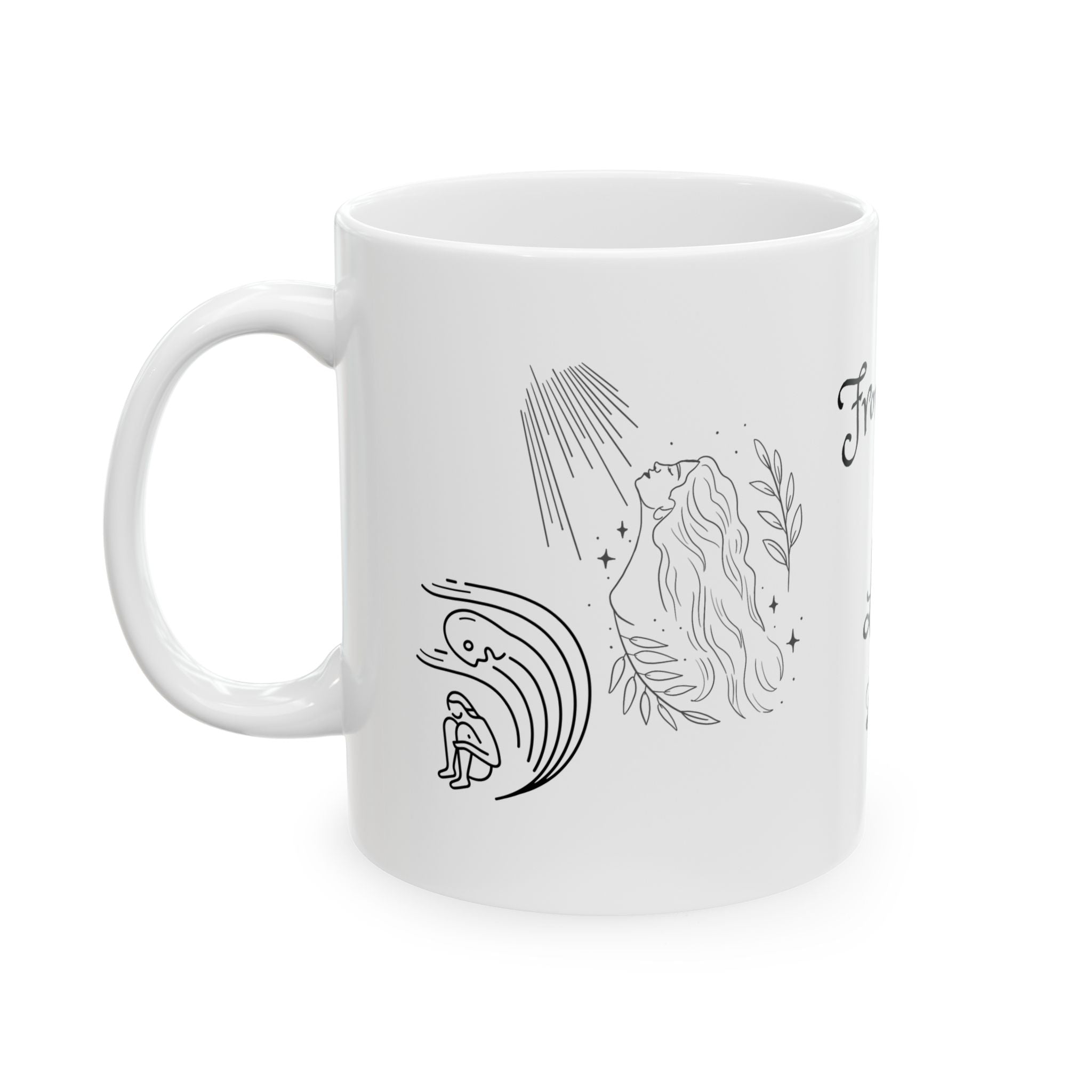 Ceramic Mug - From Fear to Love Inspirational Coffee Cup, Motivational Gift for Friends, Home Decor, Office Mug, Self-Care Essentials