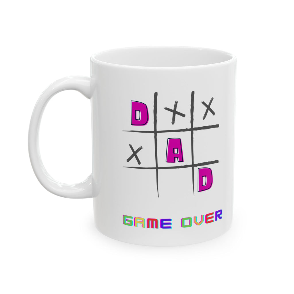 Dad Game Over - White Mug - Father's Day Gift, Custom Coffee Cup for Father's Day, Personalized Mug and Coffee Cup, Customized Mug for Men & Women