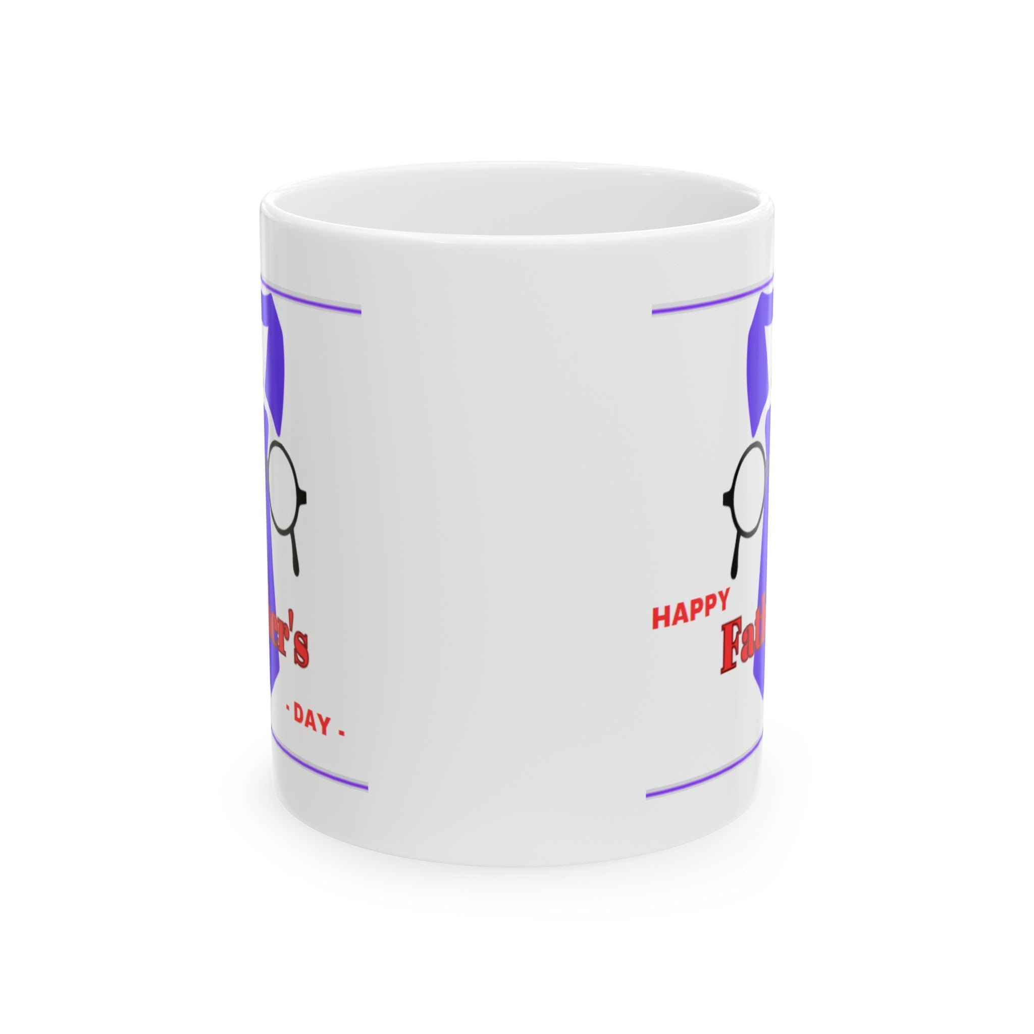 Happy Fathers day Glasses and Tie - White Mug 11oz