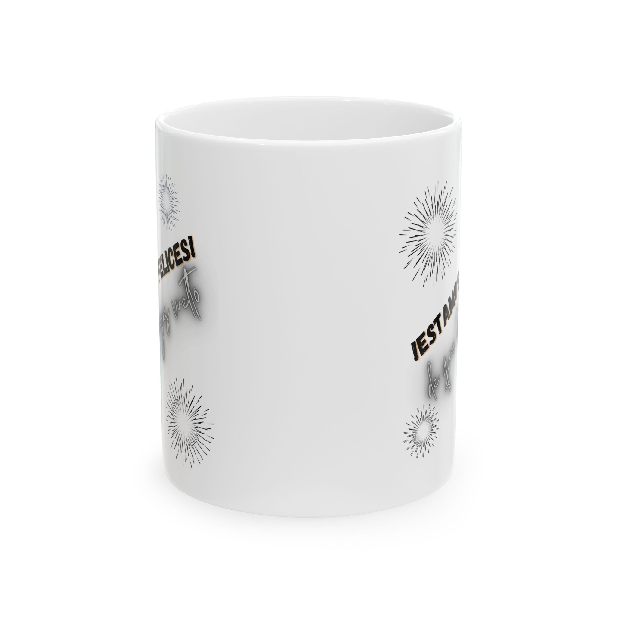 Festive Celebration Mug - Happy New Year, Ceramic Coffee Cup, Gift for Friends, Holiday Decor, Motivational Drinkware