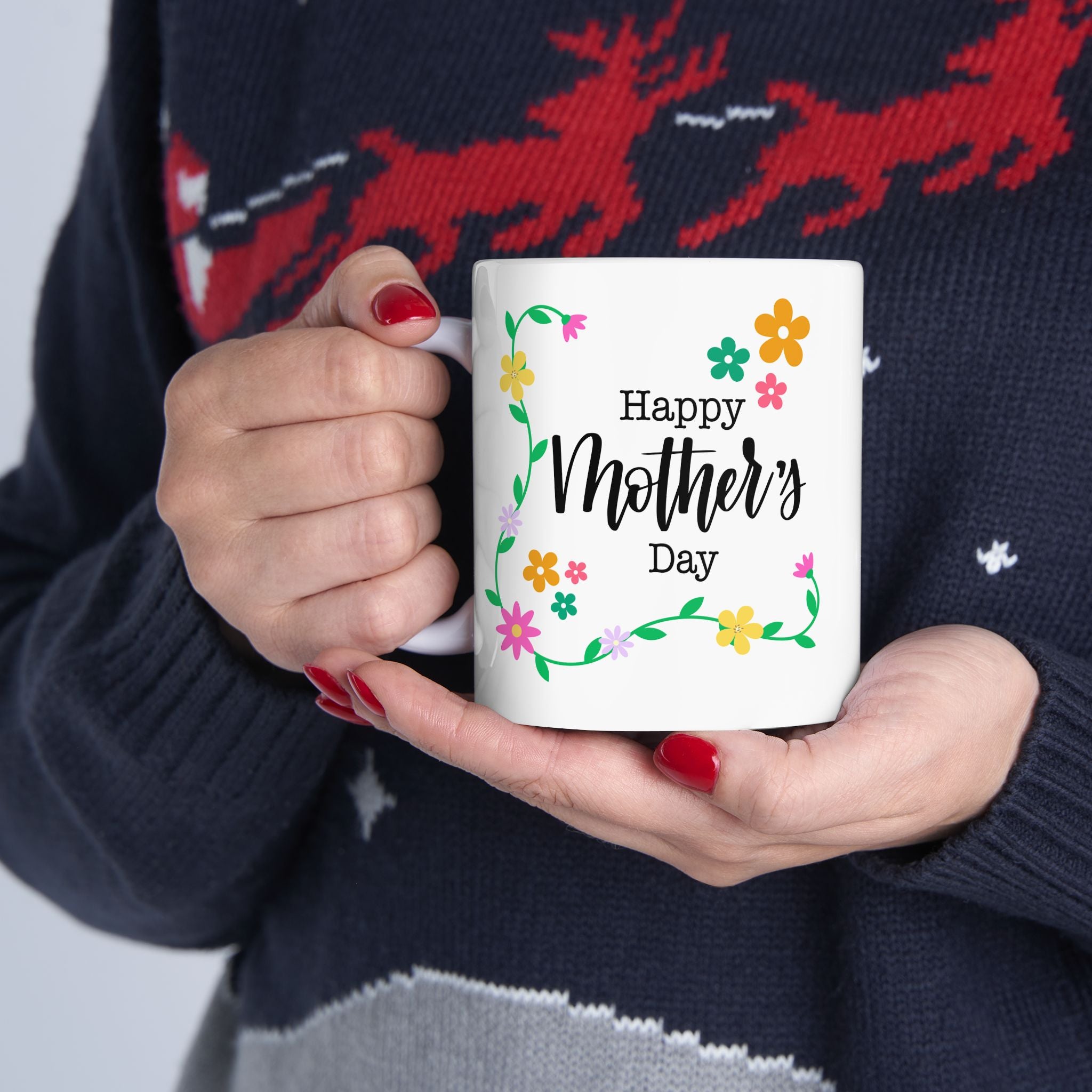 Happy Mothers Day - Happy Birthday - White Mug 11oz - Personalized - Anytime Gift.