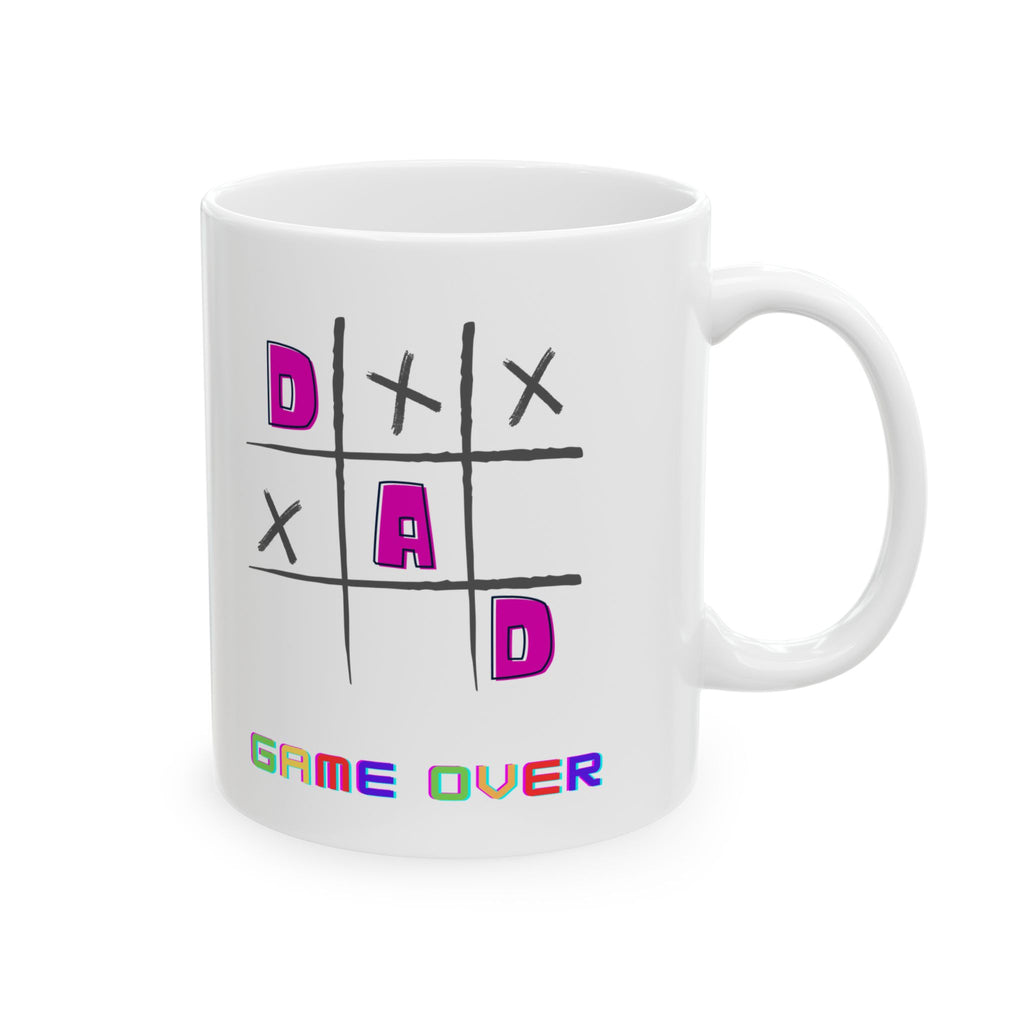 Dad Game Over - White Mug - Father's Day Gift, Custom Coffee Cup for Father's Day, Personalized Mug and Coffee Cup, Customized Mug for Men & Women
