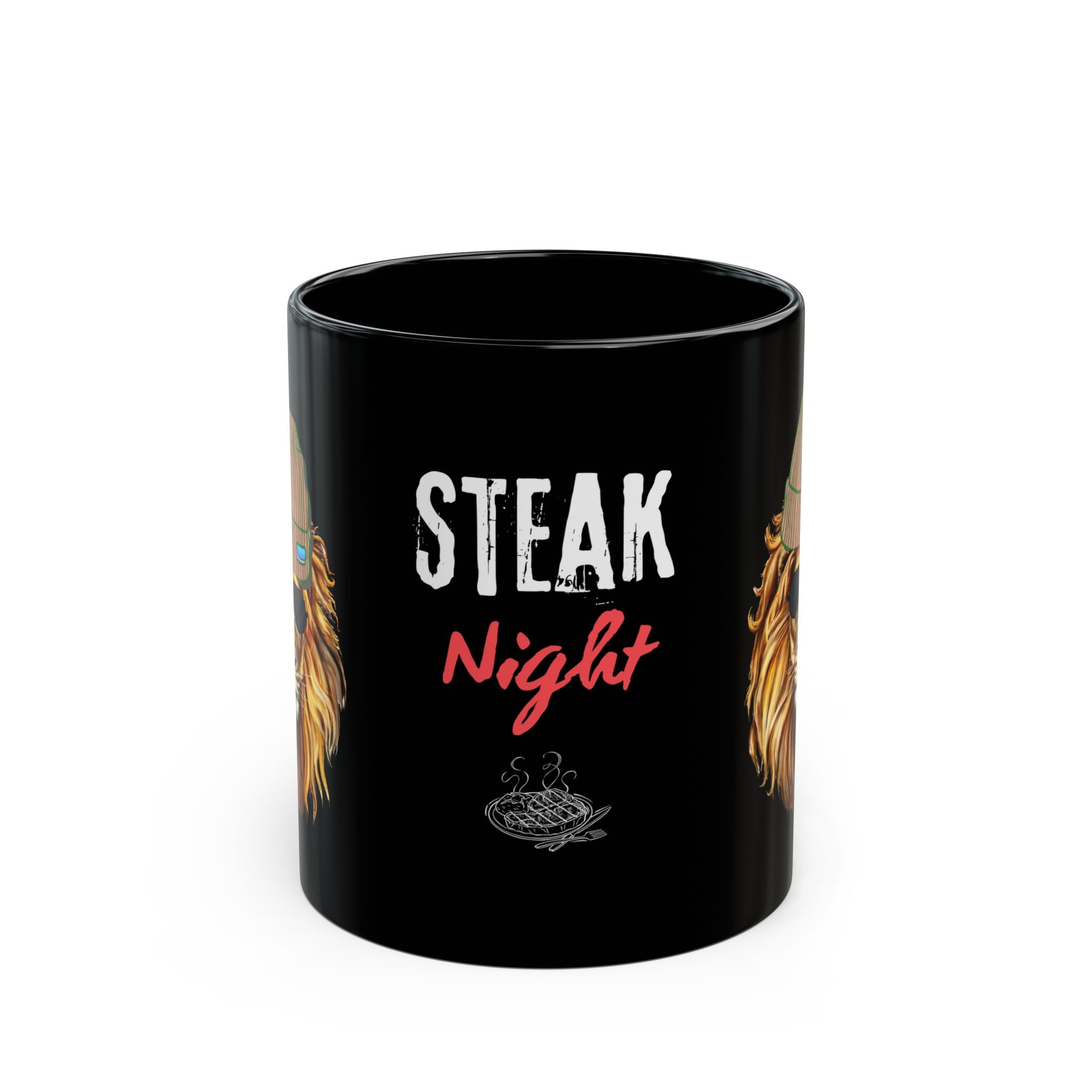 Steak Night Lion Mug - Perfect for Meat Lovers, Father's Day Gift, BBQ Enthusiasts, Coffee Lovers, Unique Kitchen Decor