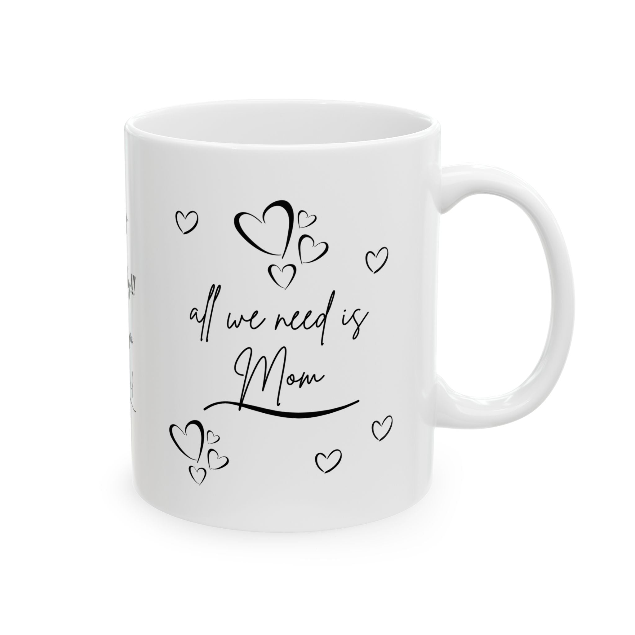 All We Need is Mom  Happy Birthday - White Mug 11oz. Personalized Mugs
