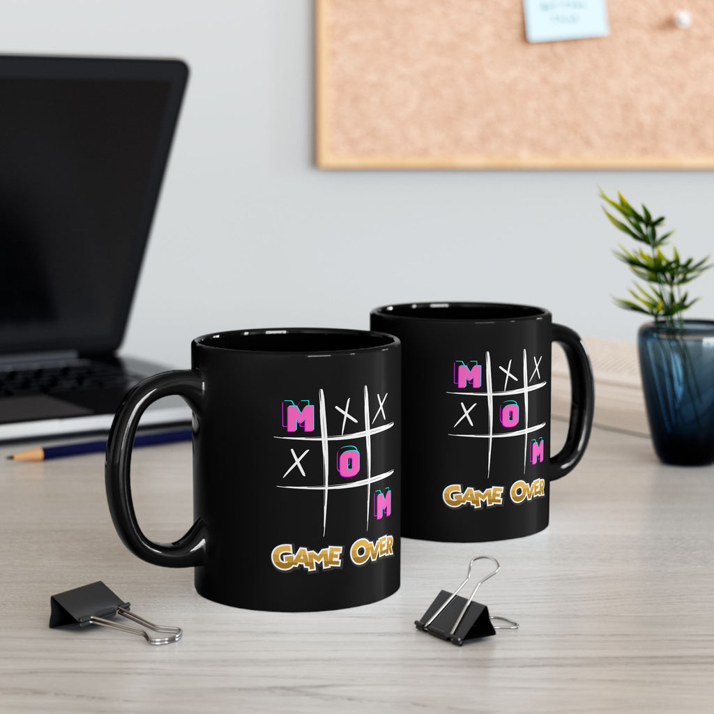 Mom Game Over - Black Coffee Mug, 11oz - Personalized your Mug