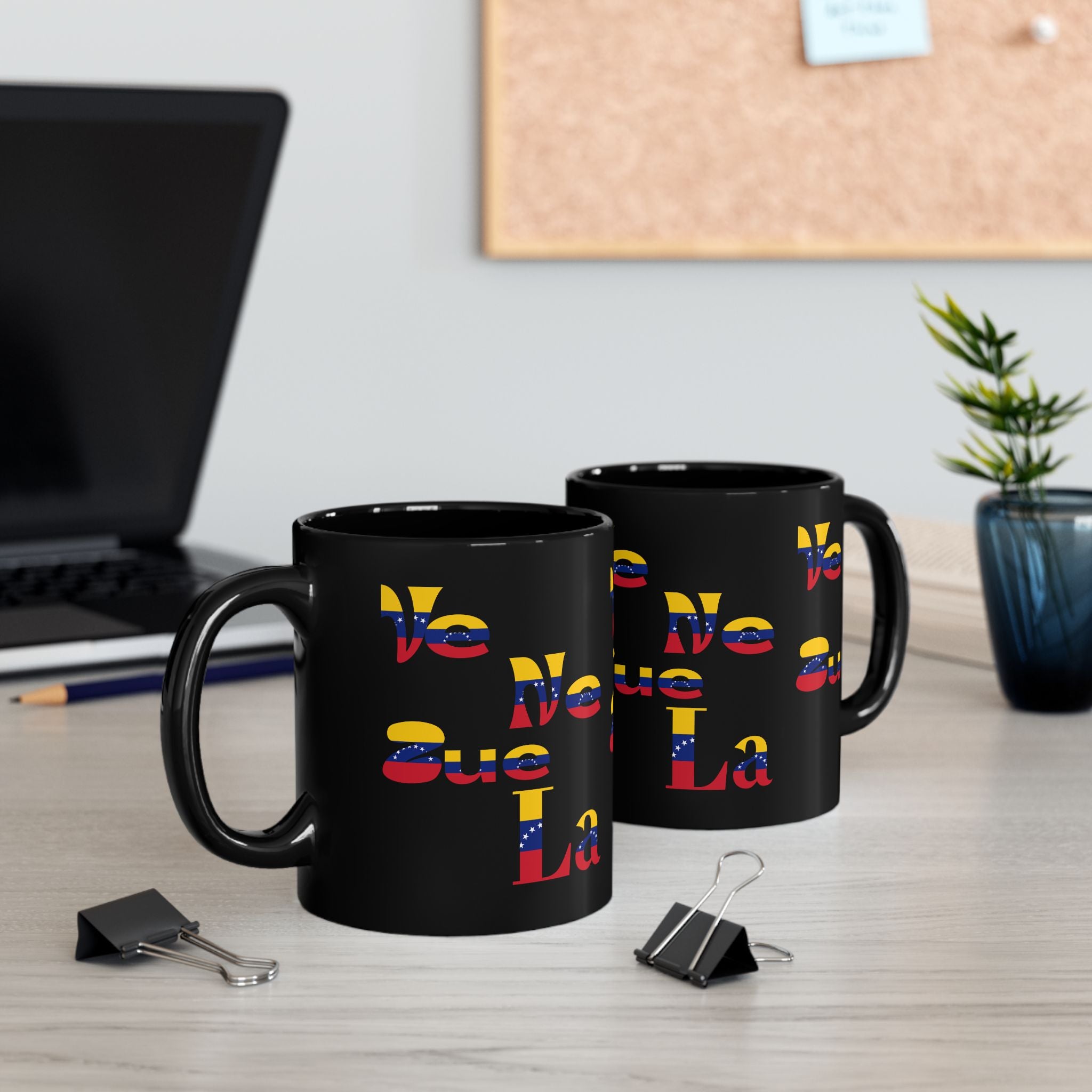 Venezuelan Flag - Black Coffee Mug, 11oz