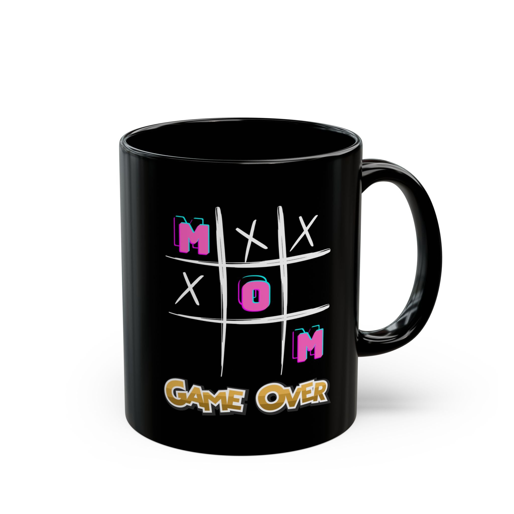 Mom Game Over - Black Coffee Mug, 11oz - Personalized your Mug