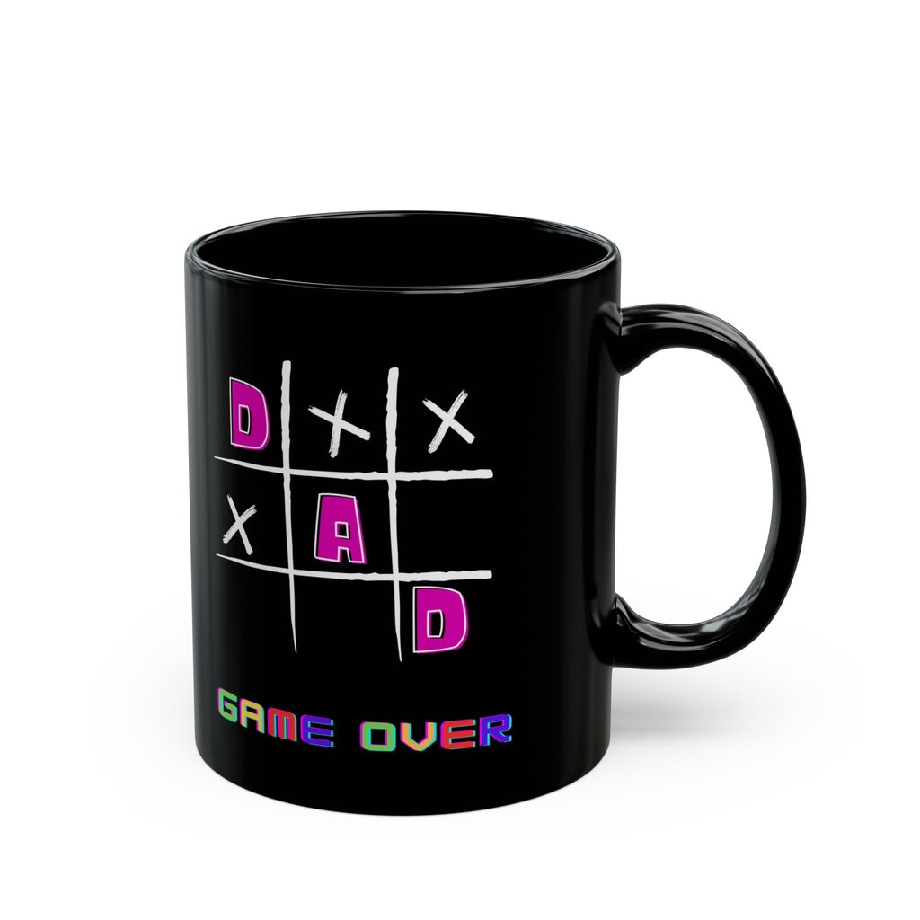 Dad Game Over - Black Coffee Mug, 11oz