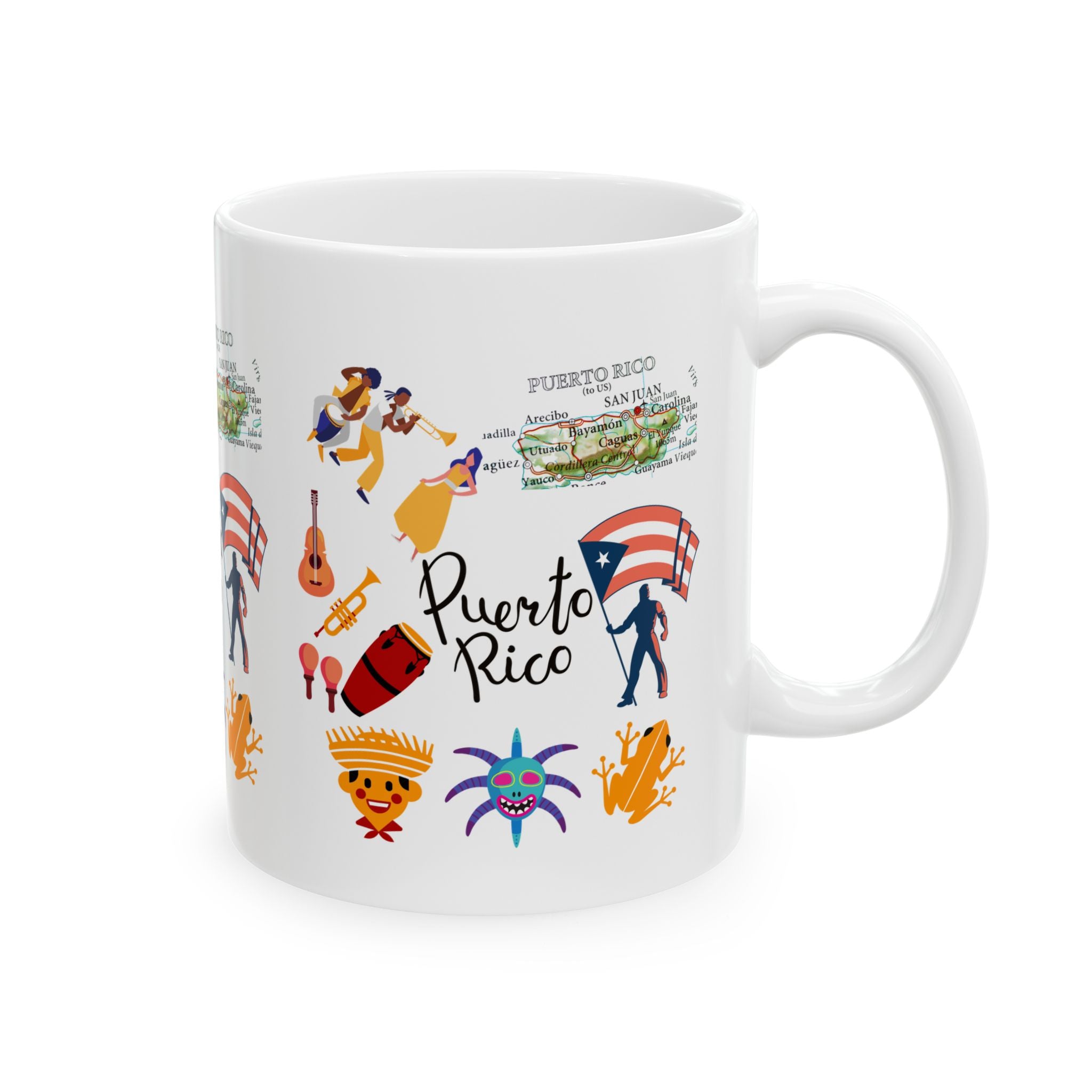 Puerto Rico Symbols - White Mug 11oz