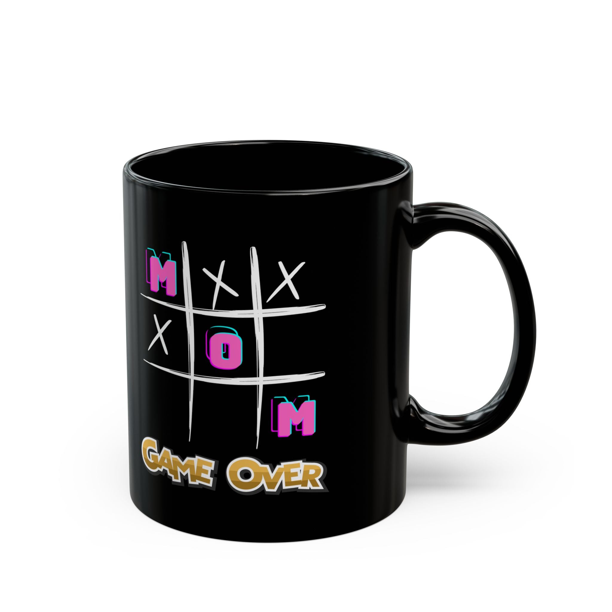 Mom Game Over - Black Coffee Mug, 11oz - Personalized your Mug