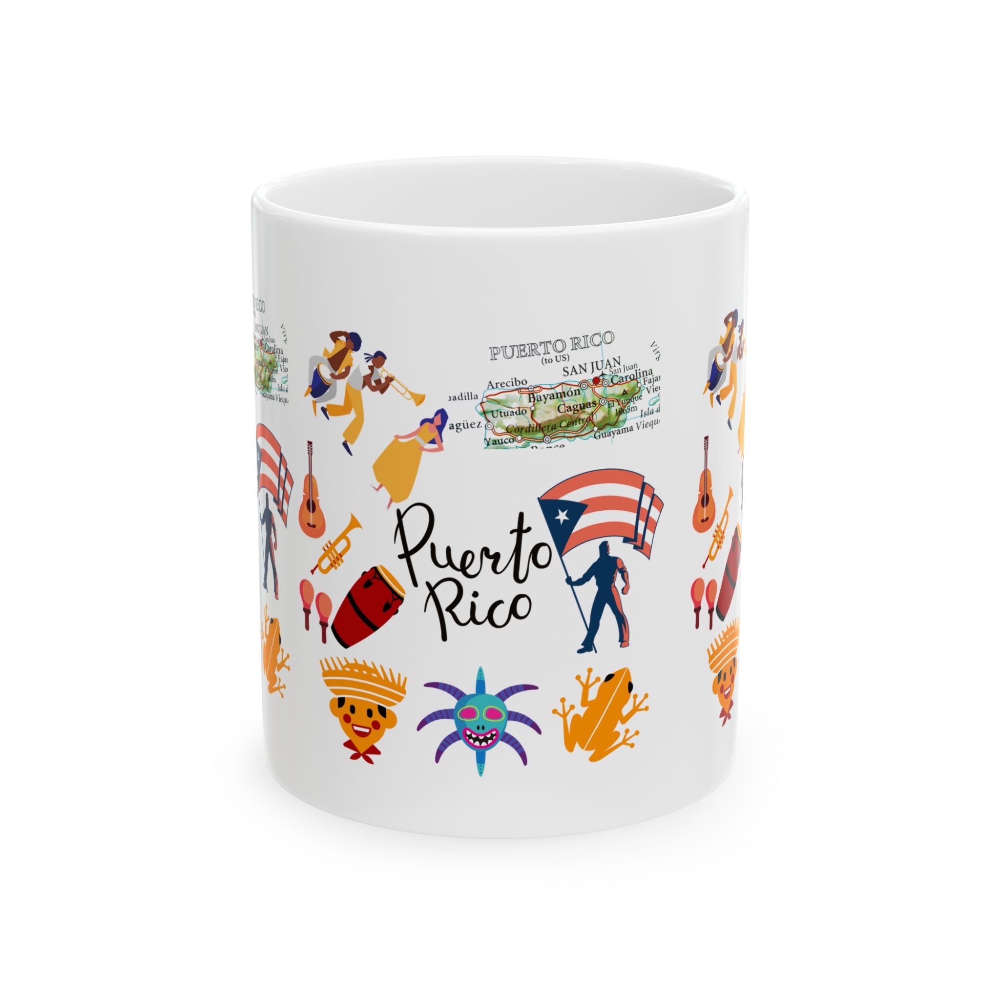 Puerto Rico Symbols - White Mug 11oz