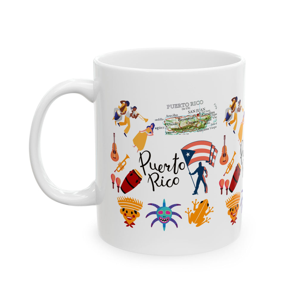 Puerto Rico Symbols - White Mug 11oz