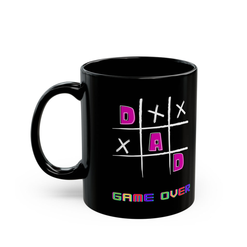 Dad Game Over - Black Coffee Mug, 11oz